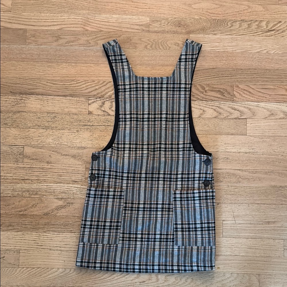 Zara Plaid Pinafore Dress
